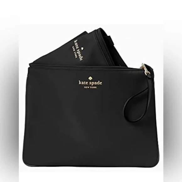 Kate Spade New York Mel Packable Nylon Tote with detachable wristlet - Black - Picture 4 of 7